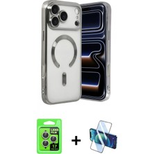 Marsilyan™- iPhone 17 Pro Kılıf Nova Işık Özel Seri - Siyah 3D Antistatik Seramik Nano Ekran Koruyucu + Raze Metal Kamera Lens - Gs