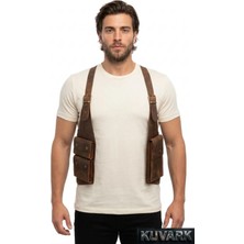 Kuvark Corvex • Hakiki Deri Holster • Erkek Omuz Çantası • El Yapımı • Kahverengi