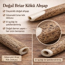 Meka Shisha Briar Kökü Doğal Ahşap Ağızlık 7 cm –silim Sıgara 7.5-8 mm Uyumlu El Yapımı Kısa Ağızlık