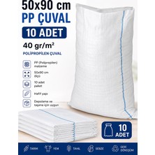 Şanlı Çuval 50X90 cm Pp Çuval 10 Adet 40 Gr/m² Polipropilen Çuval