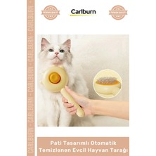 Carlburn Özel Üretim Kedi Köpek Tüy Toplama Fırçası Pati Tasarımlı Otomatik Temizlenen Evcil Hayvan Tarağı