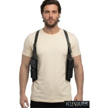 Kuvark Corvex • Hakiki Deri Holster • Erkek Omuz Çantası • El Yapımı • Siyah