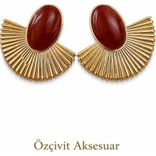 Özçivit Aksesuar Bordo Gold Küpe