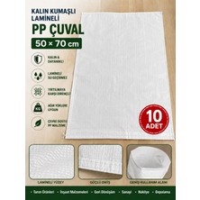 Şanlı Çuval 50 × 70 cm Kalın Kumaşlı Lamineli Pp Çuval 10 Adet – Dayanıklı Beyaz Çuval