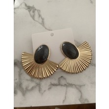 Özçivit Aksesuar Siyah Gold Küpe