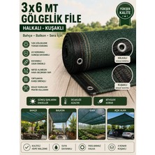 Şanlı Ambalaj 3x6 mt Gölgelik File | Bahçe Balkon Sera Için Halkalı Kuşaklı