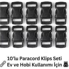 Bodrum Asel Paracord Klips Seti - 1.5 cm (15MM) Siyah Plastik Toka - Bileklik ve Hobi Malzemesi