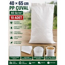 Şanlı Çuval 40 × 65 cm Pp Çuval 10 Adet – 40 Gr/m² Dayanıklı Beyaz Dokuma Çuval