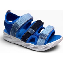 Arzen Bebe 231-26 3 Cırtlı Anatomik Çocuk Sandalet Mavi Lacivert Buz 31-35