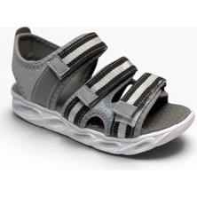 Arzen Bebe 231-26 3 Cırtlı Anatomik Çocuk Sandalet Gri Gümüş 31-35