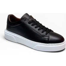 Beraat Brt LF-050-26 Hakiki Baskı Deri Anatomik Erkek Sneaker Siyah Beyaz