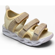 Arzen Bebe 230-26 Simli 3 Cırtlı Işıklı Anatomik Kız Çocuk Sandalet 26-30