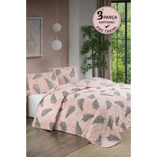 Shopyteks Çift Kişilik Yatak Örtüsü 200X220 Kapitoneli Pike Çiçek Desenli Yumuşak Yatak Örtüsü Seti