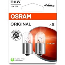 Osram R5W 12V 5W Orijinal Oto Ampul 2 Adet Park Plaka Iç Aydınlatma