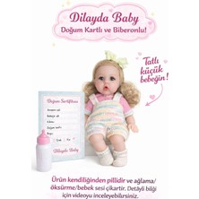 Ziventa 30 cm Sesli Oyuncak Et Bebek Biberon/doğum Kartlı Ağlayan Konuşan Orta Yumuşak Gövdeli Kıyafetli