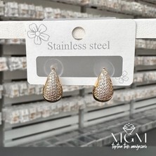 Aslanoğlu Store Zirkon Taşlı Su Damlası Küpe - KP00161