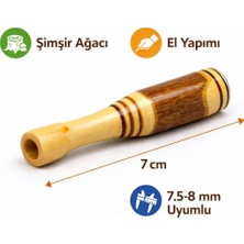 Meka Shisha Doğal Şimşir Ağacı El Yapımı Ahşap Ağızlık Kalınd S-Igara Uyumlu Doğal Ağızlık
