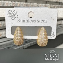 Aslanoğlu Store Zirkon Taşlı Su Damlası Küpe - KP00169