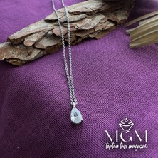 Aslanoğlu Store Zirkon Su Damlası Taşlı Kolye - KL0007