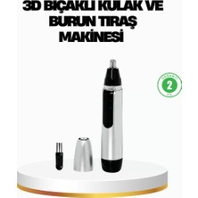 Aslanoğlu Store 3D Bıçaklı Burun ve Kulak Tıraş Makinesi Pil Ile Çalışan Taşınabilir Model