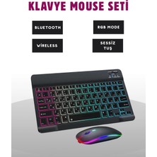 Aslanoğlu Store Mey Ithalat® Türkçe Q Klavye Düzenli Rgb Kablosuz Klavye Mouse Set