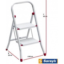 Colezium Saraylı Pratik Metal Merdiven Beyaz 2 Basamaklı
