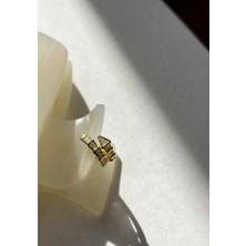 Gold Renkli Srpnt Model Taşlı Ear Cuff (Deliksiz Kullanım)