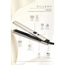 Villemy Iyon Özellikli Seramik Kaplamalı 25X110MM Saç Düzleştirici–5 Kademeli Ayarlanabilir Isı -VME-5001-I