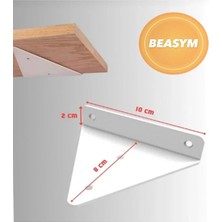 Beasym 4'li Gizli Duvar Rafı Askı Aparatı - Sağlam Metal Üçgen Raf Tutucu Braketi