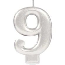 Aslanoğlu Store 9 Rakam Mum Gümüş Renk