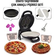 Gözdehome Siyah - Erato Taşfırınım Pizza Makinesi, Lahmacun Makinesi Doğal Taş Fırın - Timer - 400 °c