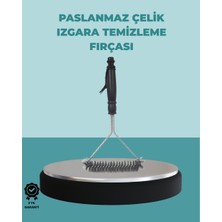 Aslanoğlu Store Uzun Saplı Paslanmaz Çelik Izgara Temizlik Fırçası