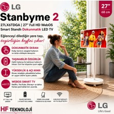 Lg 27 Inç, Dokunmatik, Döndürülebilir, Tekerlekli, Taşınabilir Ekran, 4 Saat Pil Ömrü ile LED Tv