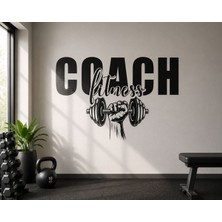 FTR Malzemecim Coach Fitness Duvar Stickerı – Şeffaf Folyo Uv Baskı Spor Salonu Dekoru