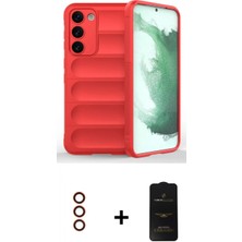 Marsilyan™- Galaxy S23 Plus Kılıf Atlas Koleksiyonu - Siyah 6d Antistatik Mat Seramik Hayalet Nano Ekran Koruyucu + Metal Kamera Lens - Kı