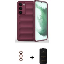 Marsilyan™- Galaxy S23 Plus Kılıf Atlas Koleksiyonu - Siyah 6d Antistatik Mat Seramik Hayalet Nano Ekran Koruyucu + Metal Kamera Lens - Kı
