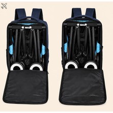 Pera Baby Cybex Libelle Bebek Arabasıyla Uyumlu Seyahat Çantası, Sırt Çantası Formunda Taşıma Çantası, Kabin Boy Bebek Arabası Taşıma Çantası (blue plus fabric)