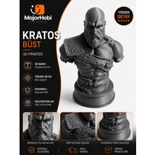Major Hobi Kratos Büst Dekoratif 3D Baskı Heykel Obje 14 cm God of War Temalı