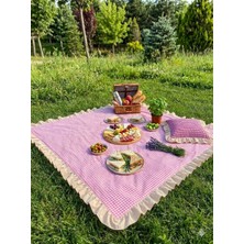 Hobizer Tekstil Piti Kareli Masa Örtüsü, Sofra Bezi, Piknik Örtüsü 200X200CM Dev Boy