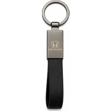 SAVEK Honda Anahtarlık Parlak Metal & Deri – Çift Tarafı Logolu, Premium Şık Tasarım, 12 x 2 cm Boyut, Araba Aksesuar