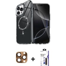 Marsilyan™- iPhone 16 Pro Max Kılıf Kıvılcım Form Prime - Siyah Bilvis 3x Ar Hayalet Cam Ekran Koruyucu + Pers Alüminyum Kamera Lens - Cltm