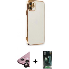 Marsilyan™- iPhone 11 Kılıf Yankı Serisi - Siyah 360 Mat Full Body Arka Koruyucu + Raze Metal Kamera Lens - Sh