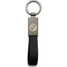 SAVEK Bmw Anahtarlık Parlak Metal & Deri – Çift Tarafı Logolu, Premium Şık Tasarım, 12 x 2 cm Boyut, Araba Aksesuar
