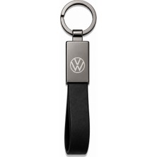 SAVEK Volkswagen Anahtarlık Parlak Metal & Deri – Çift Tarafı Logolu, Premium Şık Tasarım, 12 x 2 cm Boyut, Araba Aksesuar