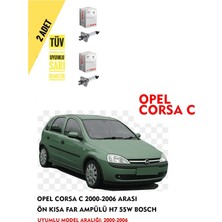 Bosch Opel Corsa C 2000-2006 Arası Ön Kısa Far Ampülü (2 Adet) Sarı Renk