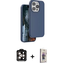 Marsilyan™- iPhone 15 Pro Max Kılıf Kıvılcım Çizgi Serisi - Siyah Bilvis 3D Cam Ekran Koruyucu + Pvd Metal Kamera Lens - Tu