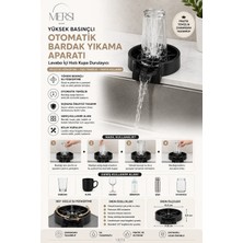 Mersi Shop Yüksek Basınçlı Otomatik Bardak Yıkama Aparatı – Lavabo Içi Hızlı Kupa Durulayıcı