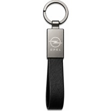 SAVEK Opel Anahtarlık Parlak Metal & Deri – Çift Tarafı Logolu, Premium Şık Tasarım, 12 x 2 cm Boyut, Araba Aksesuar