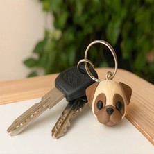 Brand House Çok Renkli 3D Flexi Pug Köpek Anahtarlık & Çanta Süsü | Hareketli Charm
