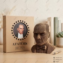 KarX Mustafa Kemal Atatürk 3D Puzzle, Yaratıcı Hobi, Dıy, Kraft Karton Model Kit